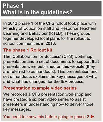 Phase 1 explains the key messages of the IEP guidelines