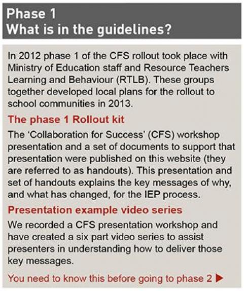 Phase 1 explains the key messages of the IEP guidelines